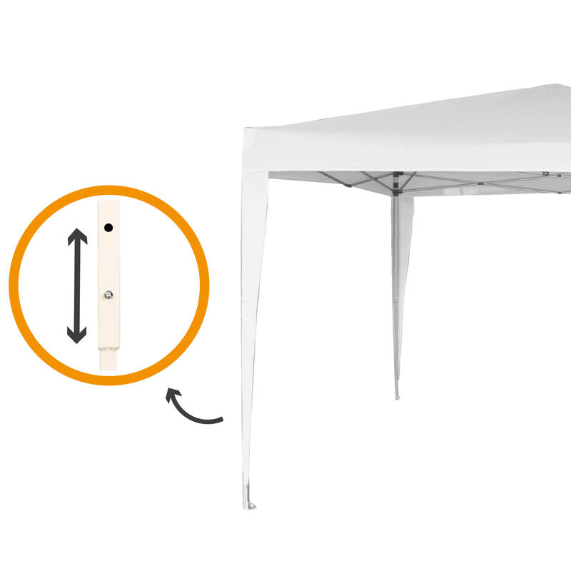 Cenador plegable blanco poliéster UV50 300x300x240/250 cm Aktive