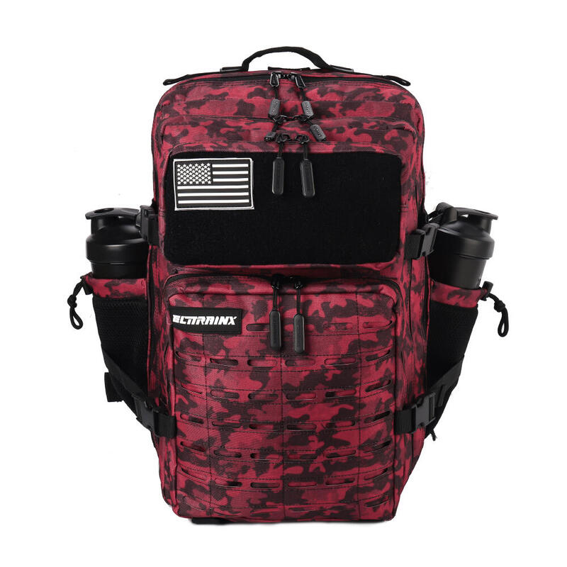 Militaire tactische rugzak ELITRAINX V2 CAMOUFLAGE ROOD 45L voor sport en reizen