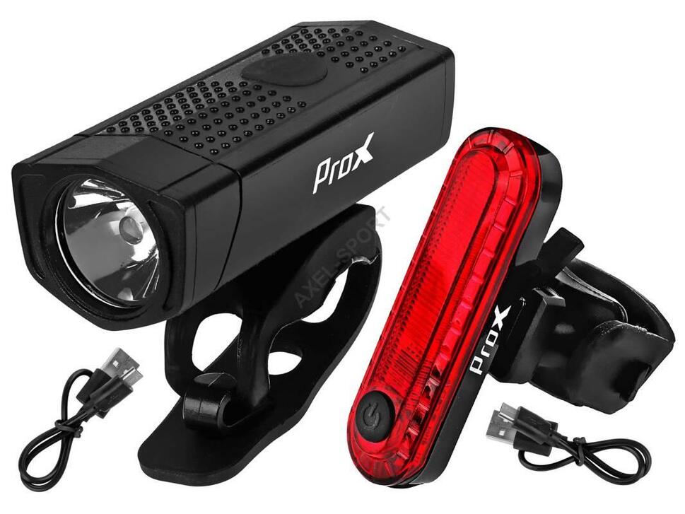Zestaw lampek rowerowych mtb Prox Aero plus set 400lm usb, 1000 mah