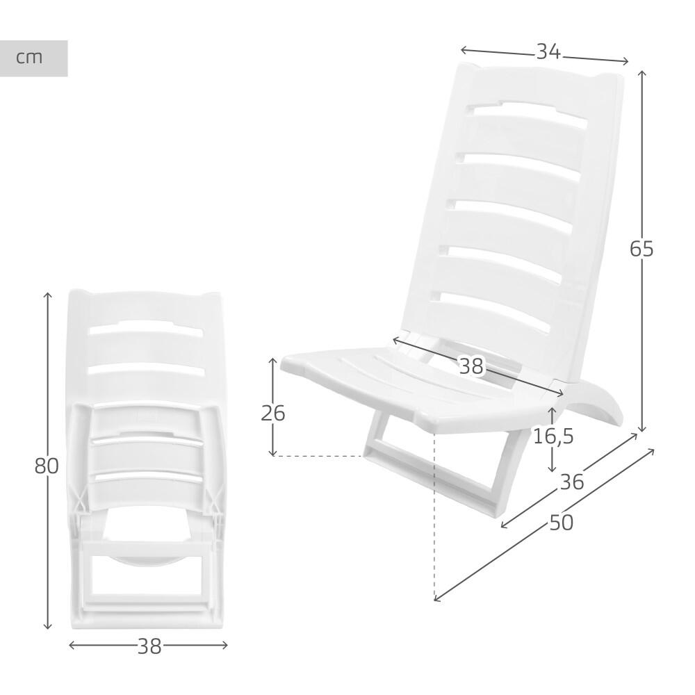 Strandstoel plastic Wit 4/7