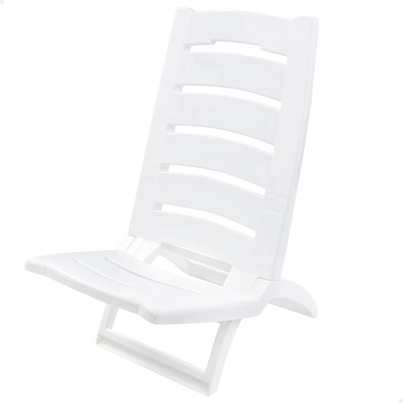 AKTIVE - Chaise Pliante avec Dossier et Poignée. Chaise de Plage, Blanc