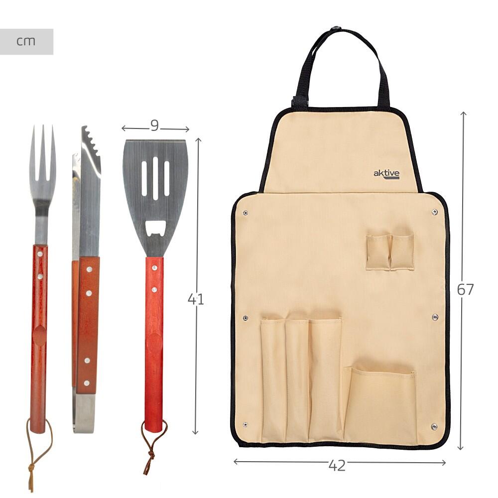 Set tablier avec 6 accessoires de barbecue Aktive 4/7
