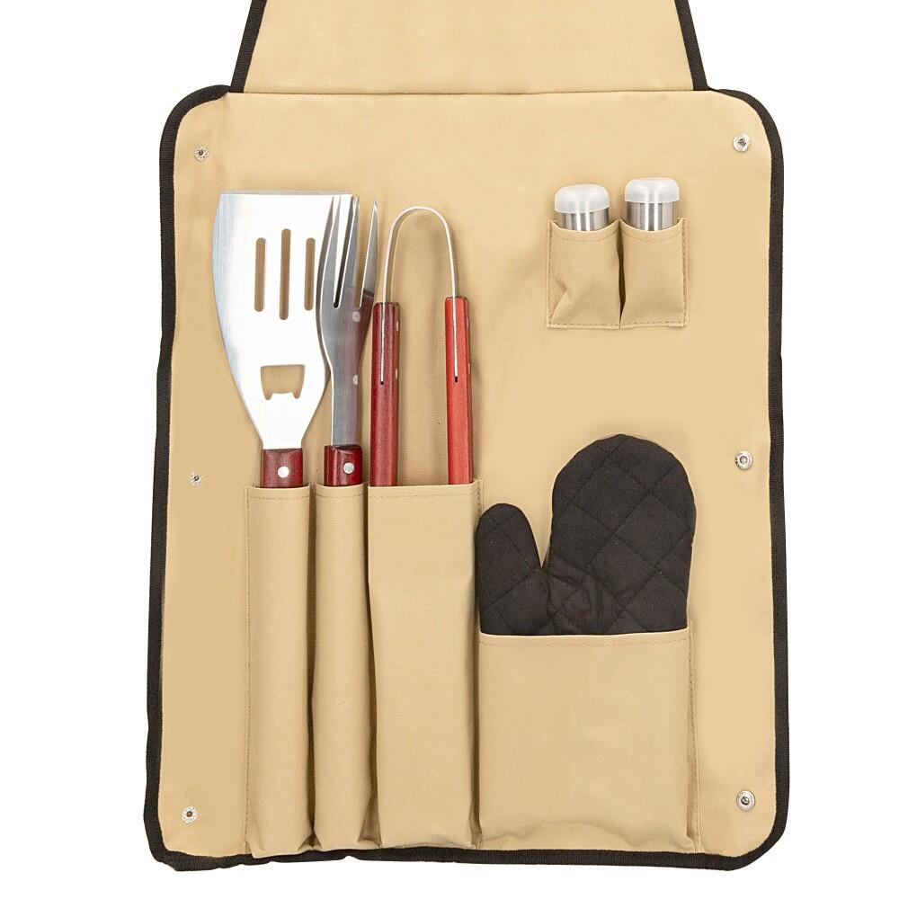 Set tablier avec 6 accessoires de barbecue Aktive 3/7