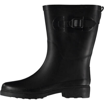Xq dames rubberen regenlaarzen met gesp zwart