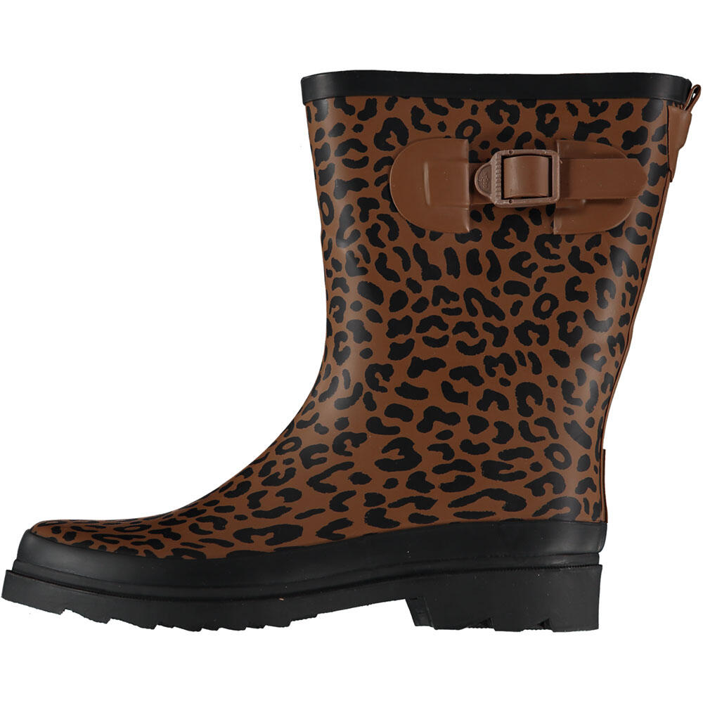 XQ FOOTWEAR XQ Dames Rubberen Regenlaarzen met Riem Panter Print