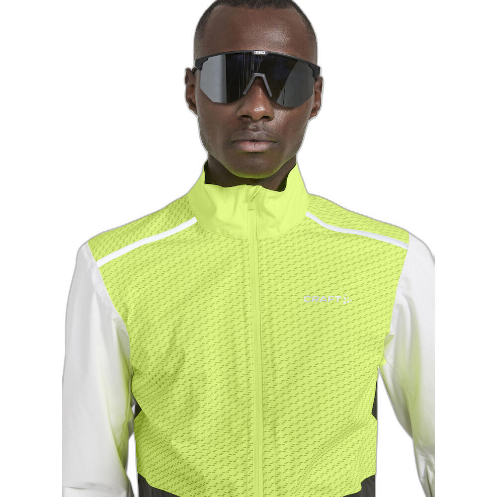 Men's Craft ADV Bike Hydro Lumen Yellow Grey Waterproof Jacket 5/7