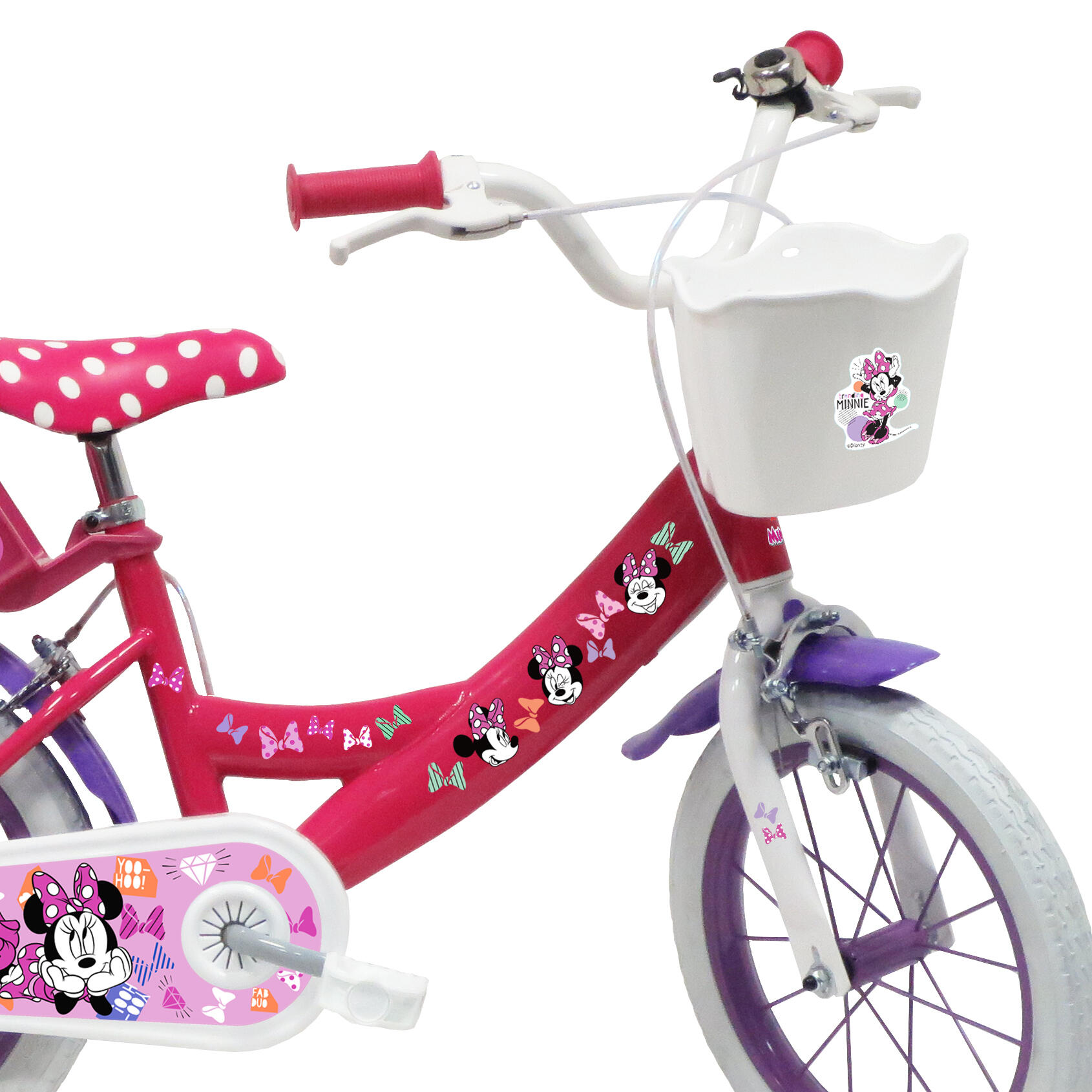 Kinderfiets 14 inch 4-6 jaar Minnie Mouse 3/4