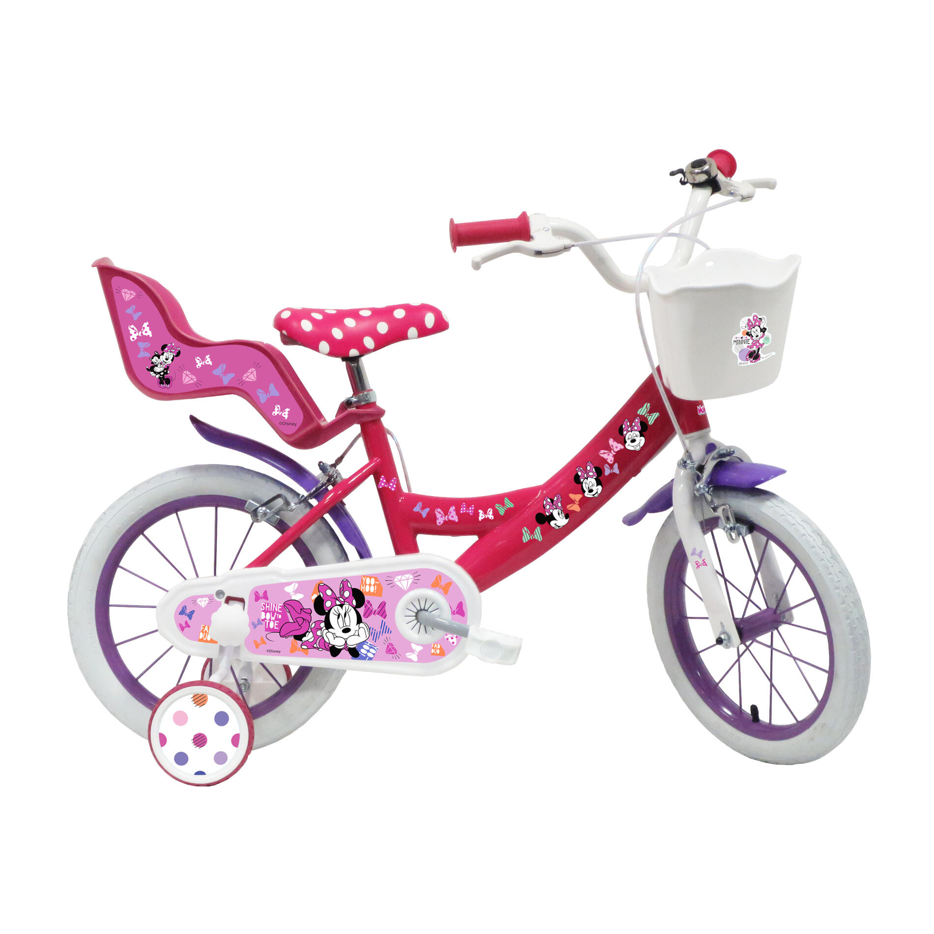 Disney - Velo Enfant 14 Pouces Minnie Mouse 4-6 Ans - Vélo Enfant - Rose - 14" - Decathlon