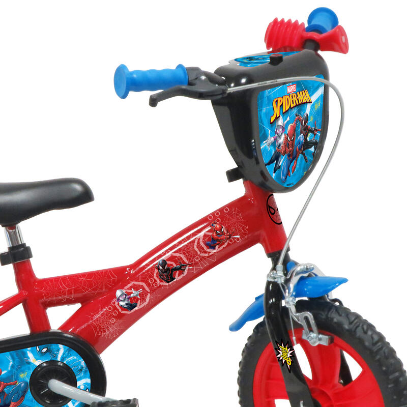 Bicicleta Denver  Spiderman 12 inch, frana mana pe ambele roti, roti cauciuc EVA