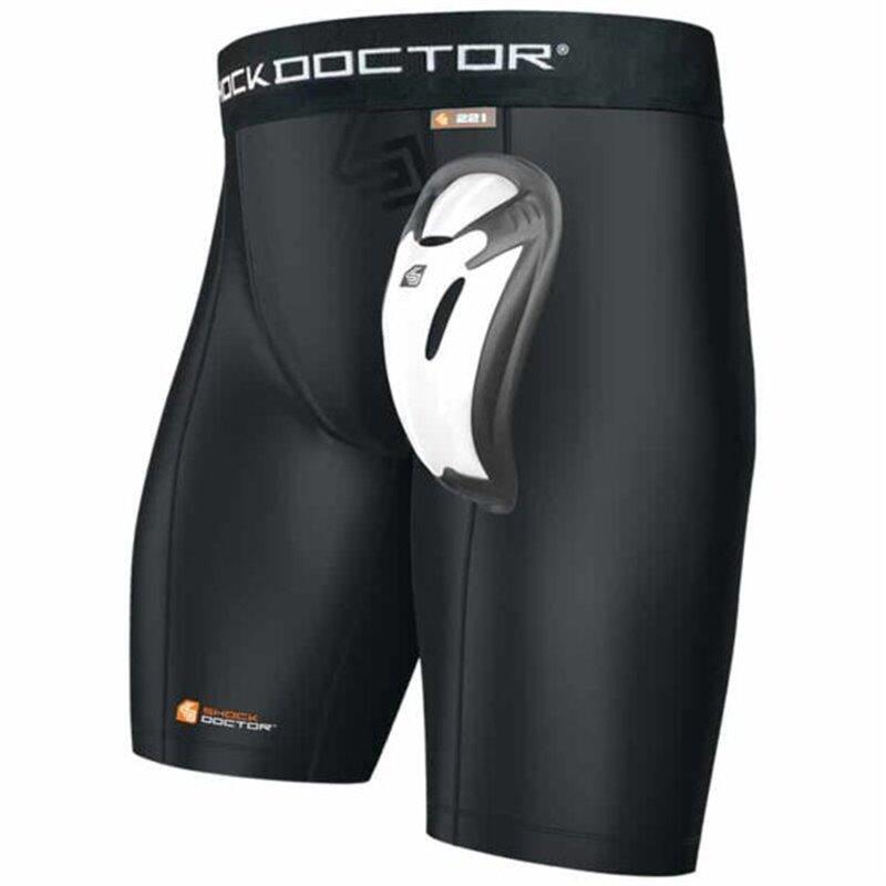 Pantaloncini a compressione Shock Doctor con Bioflex Cup nero