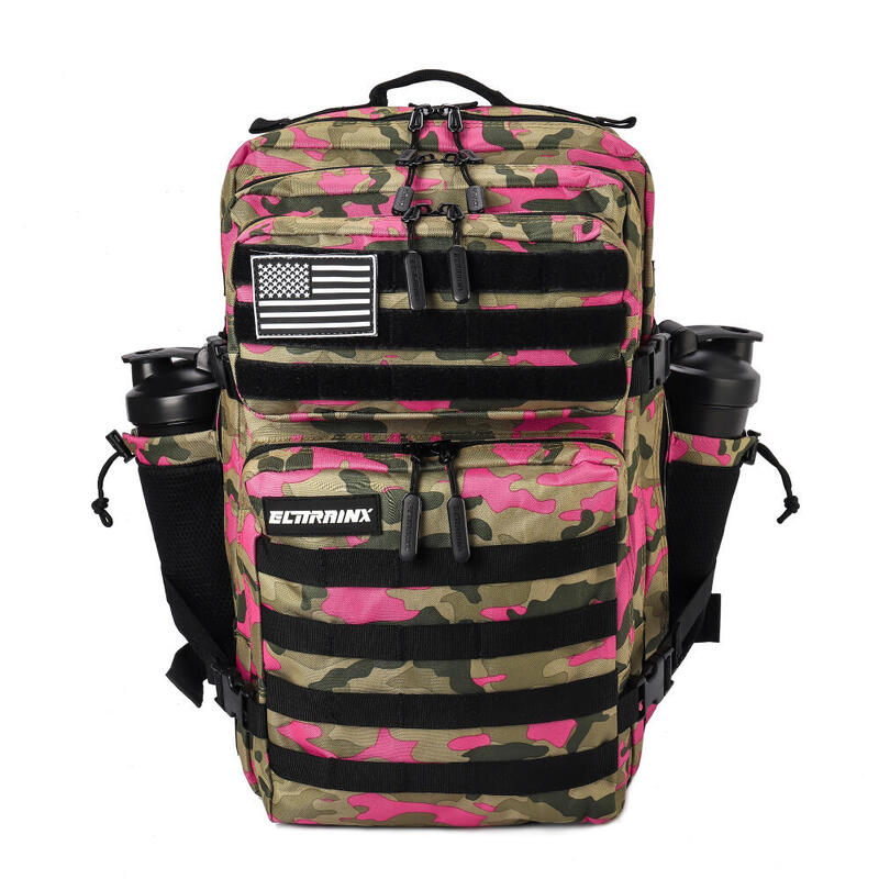 Mochila tática militar ELITRAINX V1 CAMUFLAGEM ROSA 45L -Desporto e viagens