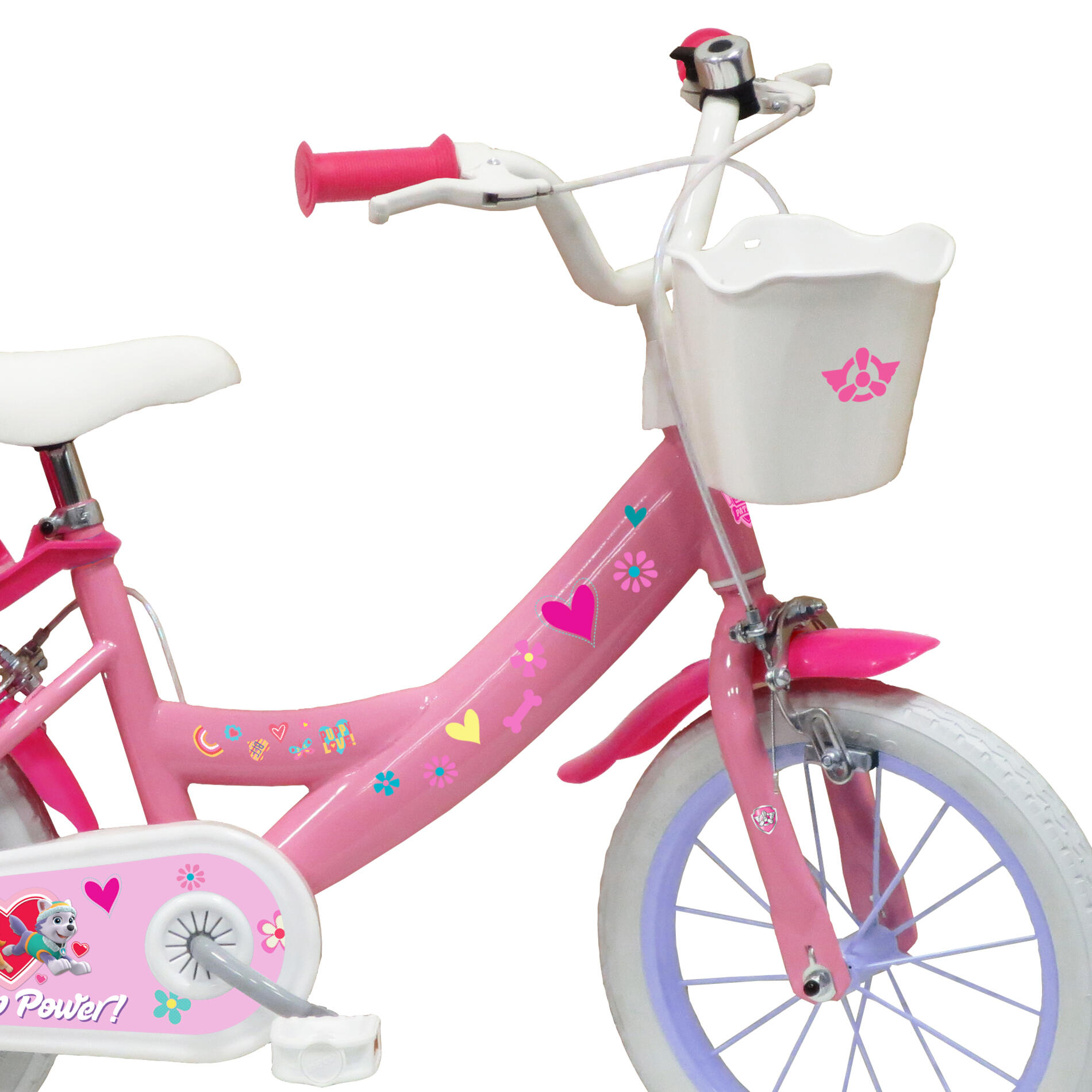 Bicicleta de Menina 14 polegadas Paw Patrol 4-6 anos 3/4