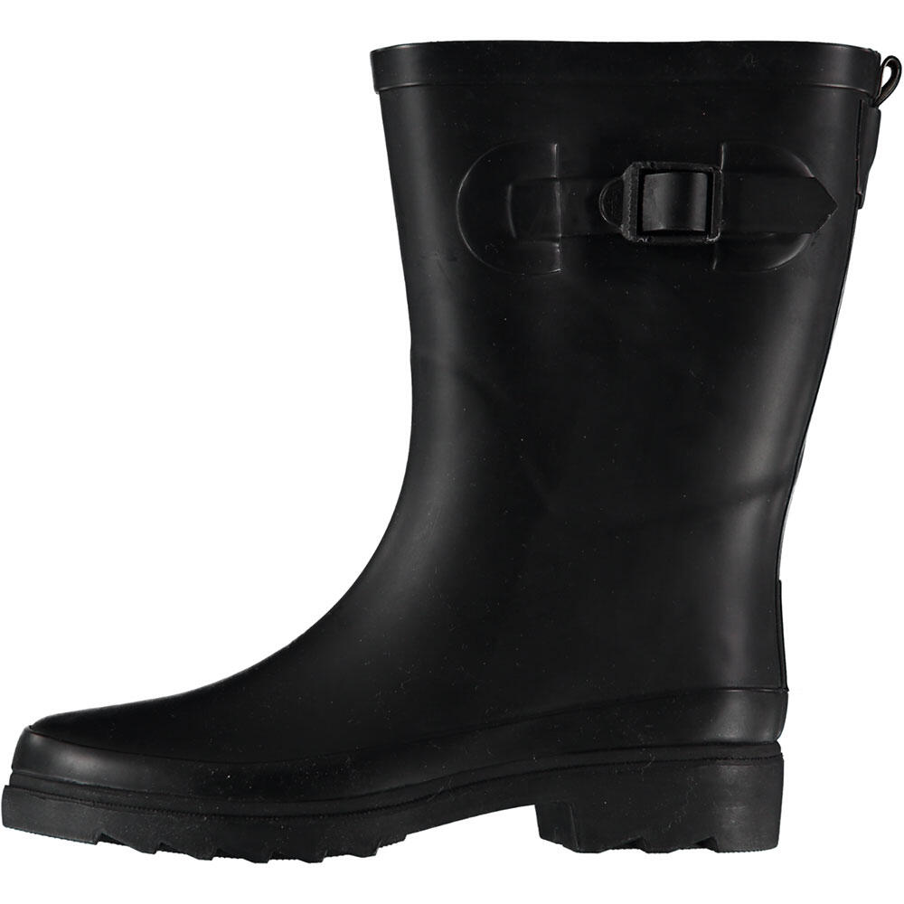 XQ FOOTWEAR XQ Dames Rubberen Regenlaarzen met Gesp Zwart
