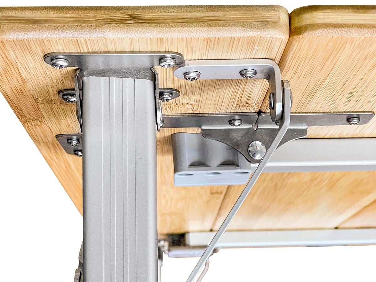 Tavolo Da Campeggio Skandika Tolja In Bambù - Pieghevole E Regolabile In 3 Altezze - Foto 9