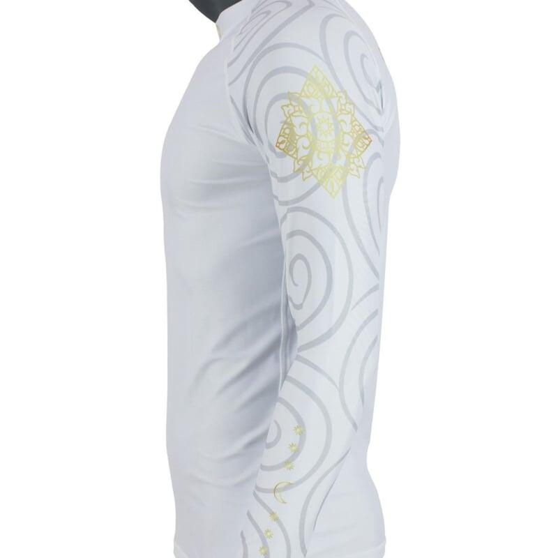 Rashguard manches longues Fairtex Pro - "Hanuman" - Blanc/Or