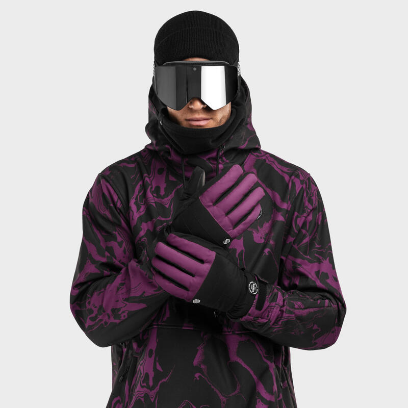 Gants thermiques snowboard et ski Sports d'hiver Homme et Femme Voss Black  Noir SIROKO