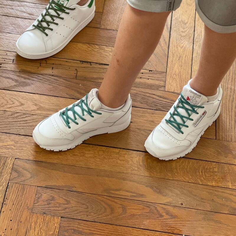 Lacets élastiques enfants baskets/sneakers - silicone - vert caraïbes