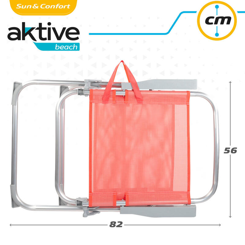 Cadeira dobrável de alto alumínio coral Aktive