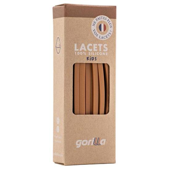 Lacets élastiques enfant pas besoin d’attacher baskets silicone - marron