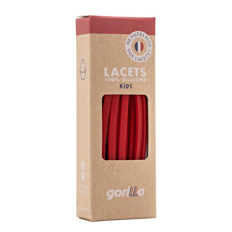Lacets Élastiques Enfant Pas Besoin D’Attacher Baskets Sneakers Silicone rouge