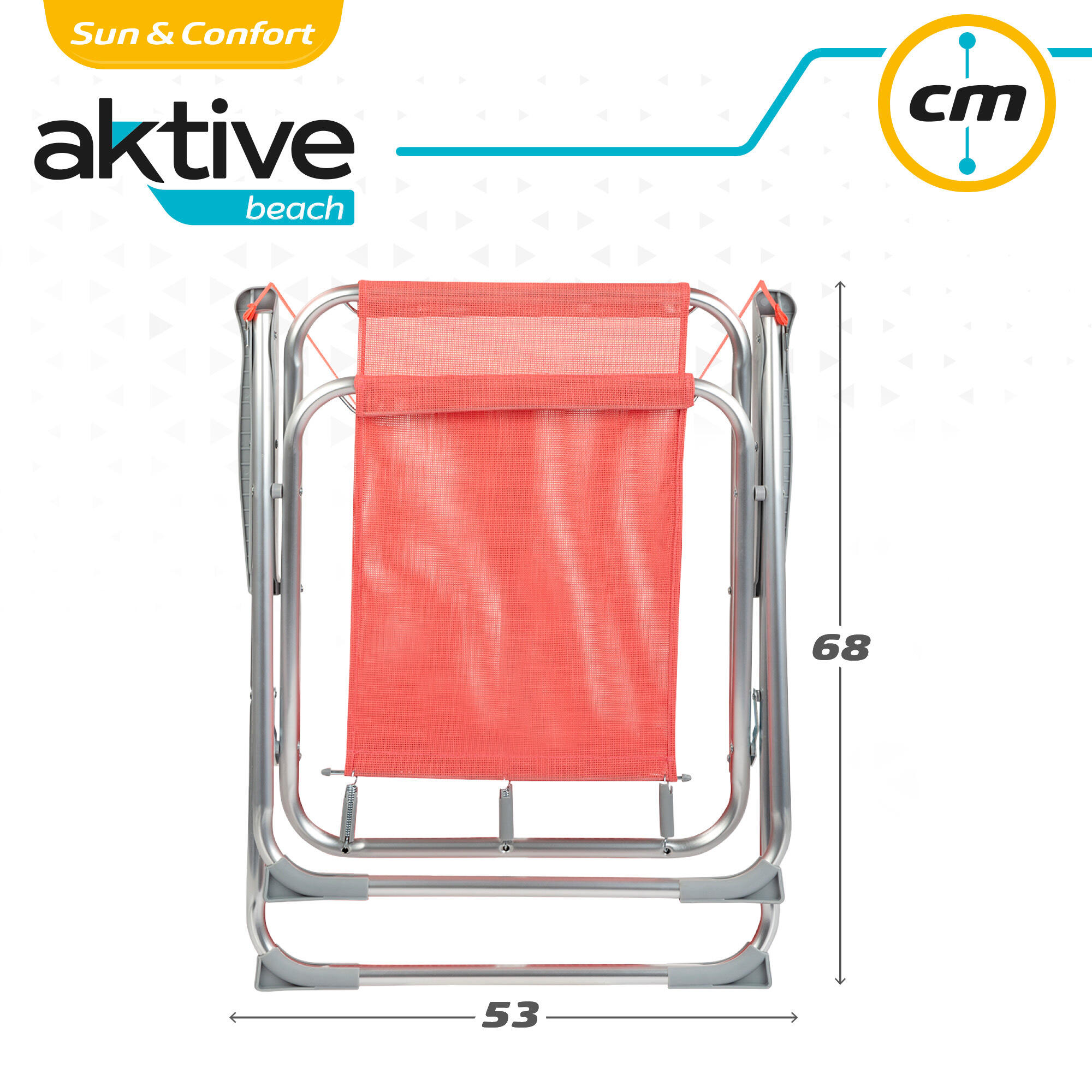 Cadeira de praia dobrável em alumínio fixa coral Aktive 6/7