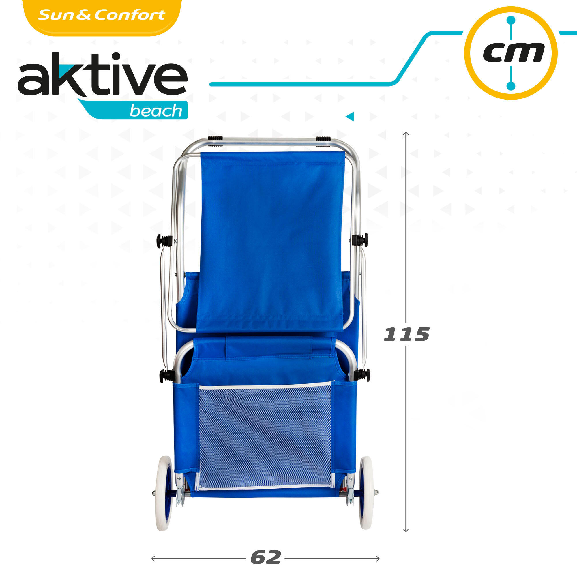 Tumbona carrito de playa plegable 2 en 1 Aktive Beach 7/7