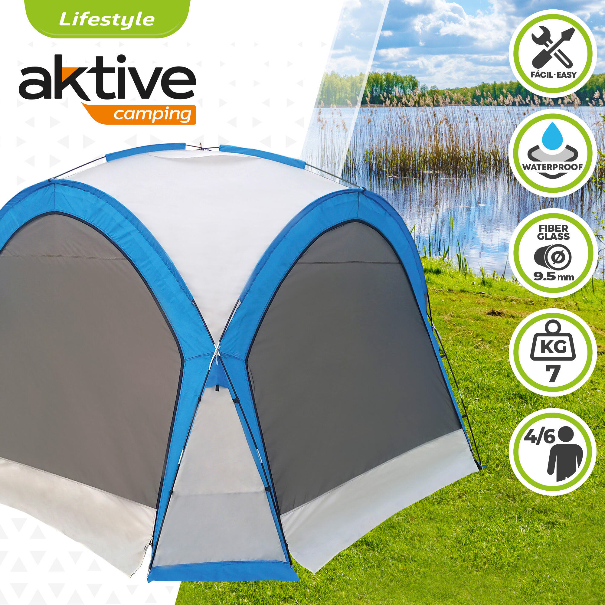 Aktive Tenda da campeggio con zanzariera 2/7