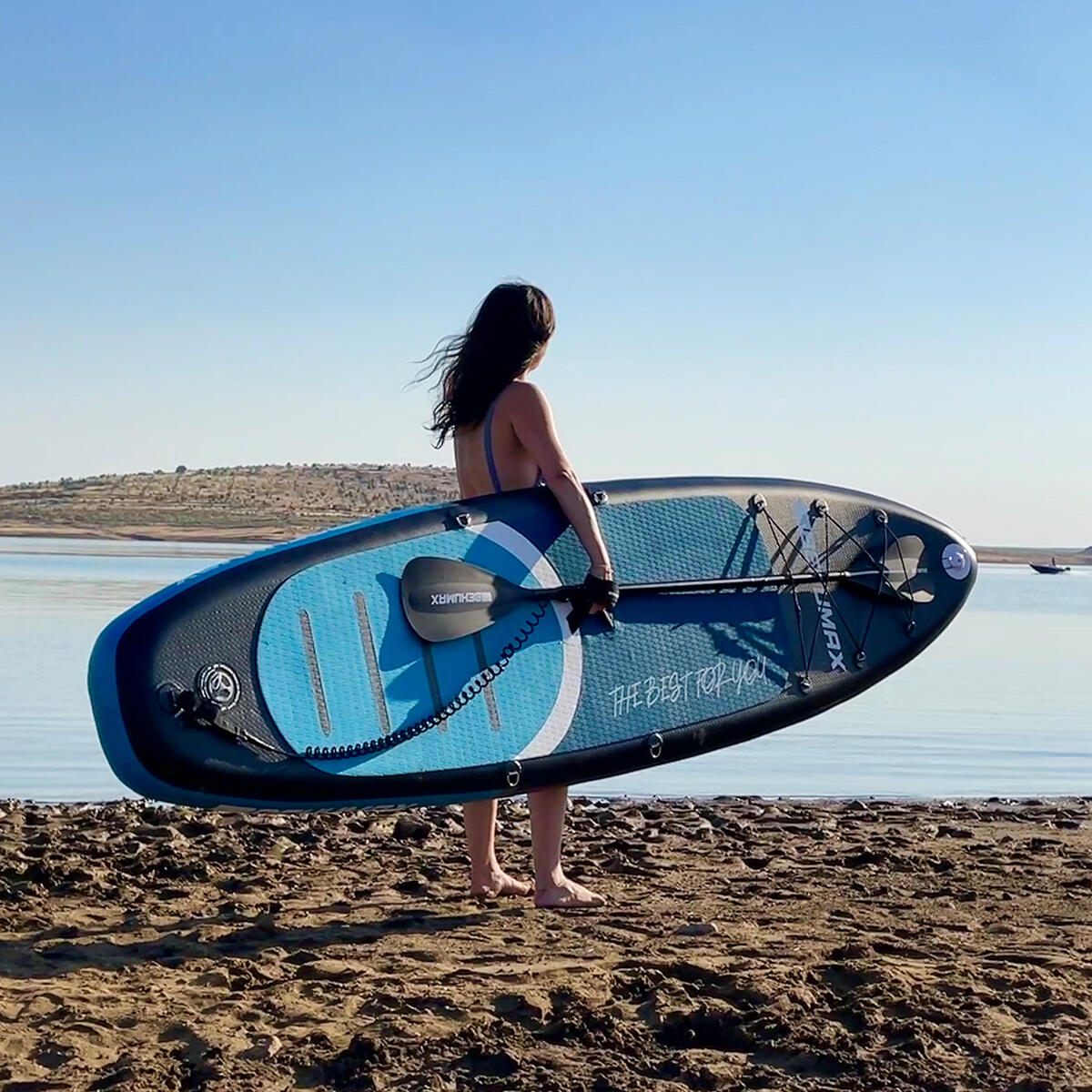 Planche de Stand Up Paddle - Be Wave Dark 10 Noir et Bleu 2/7