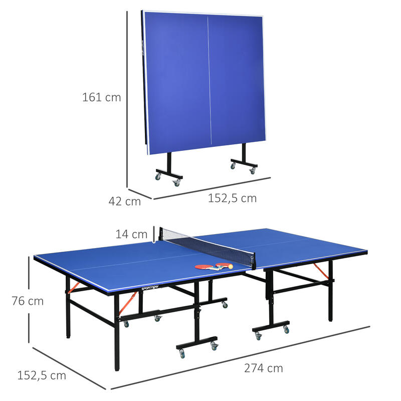 Mesa de ping pong plegable para interiores - Pongori Ttt100 azul