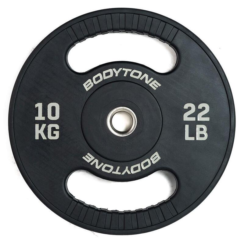 Disco de borracha de 10 kg com pega (28 mm) 28/10 Bodytone