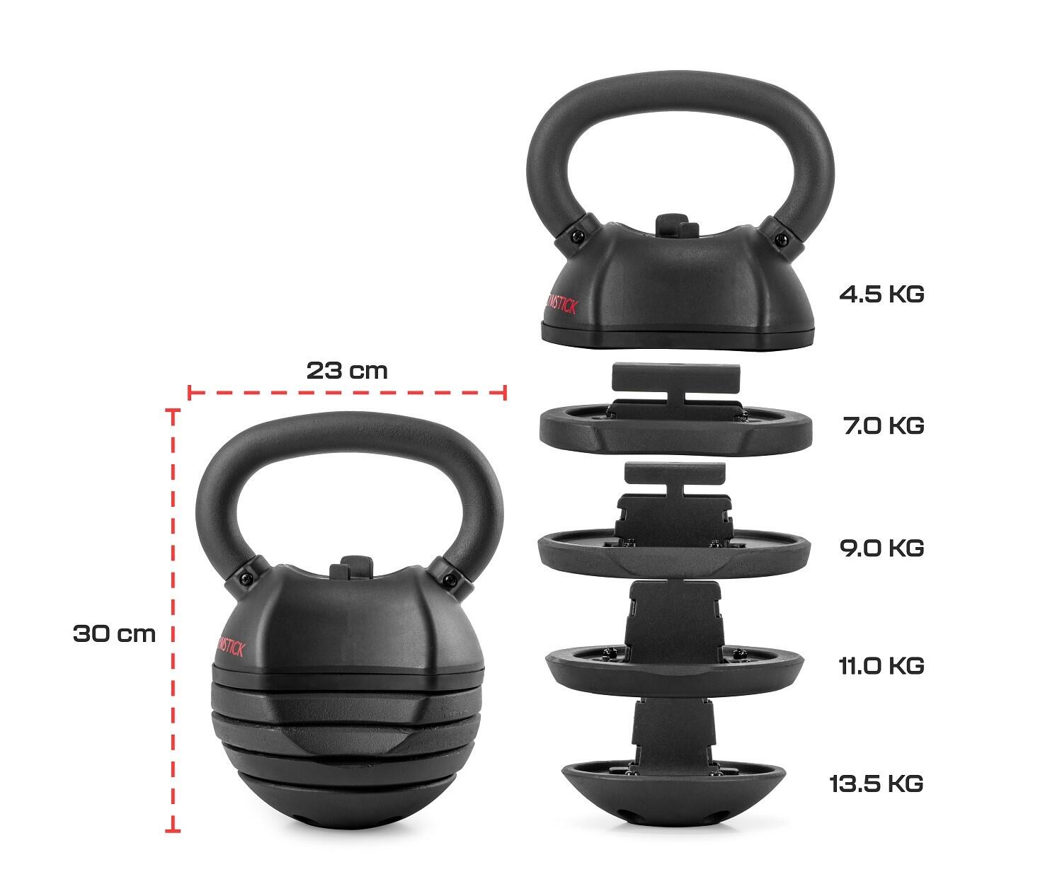 Quick-Lock Kettlebell Kettlebell réglable 4,5 à 13,5 kg 4/7