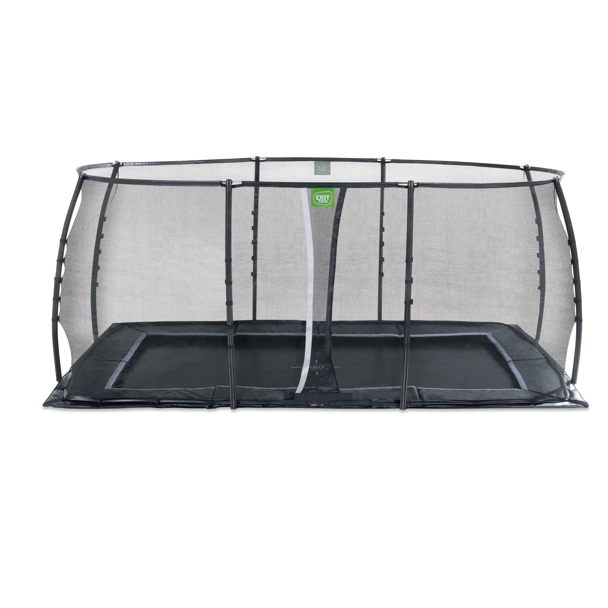 EXIT TOYS EXIT Dynamic groundlevel trampoline 305x519cm met veiligheidsnet - zwart