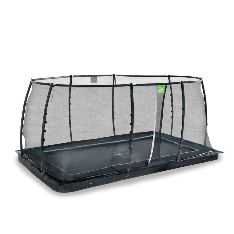 Dynamic groundlevel trampoline 244x427cm met veiligheidsnet