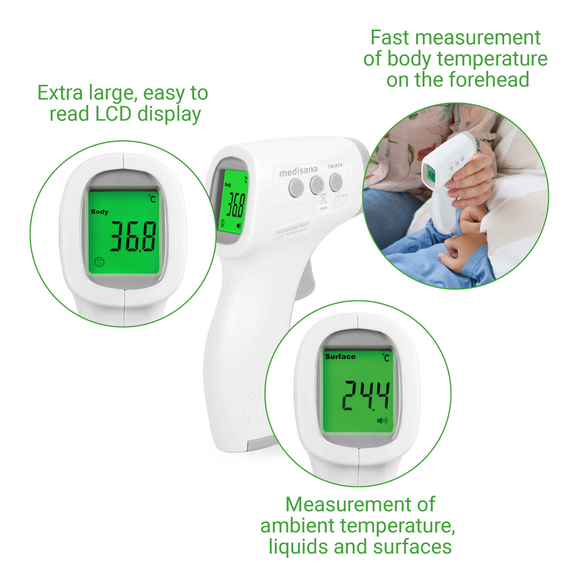 medisana TM A79 thermomètre infrarouge frontal sans contact jusqu'à 100°C 6/7