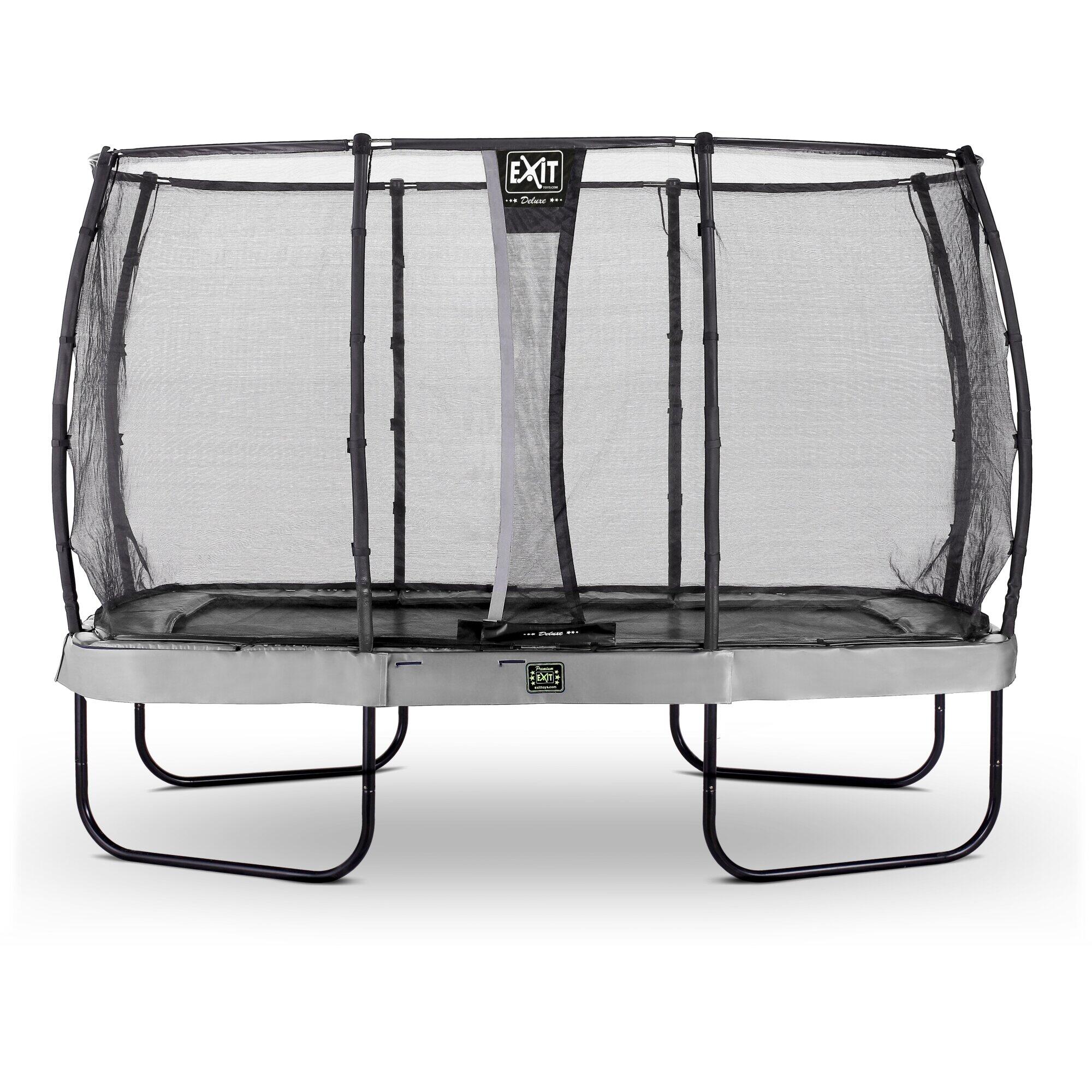 EXIT TOYS EXIT Elegant Premium trampoline 244x427cm met Deluxe veiligheidsnet - grijs