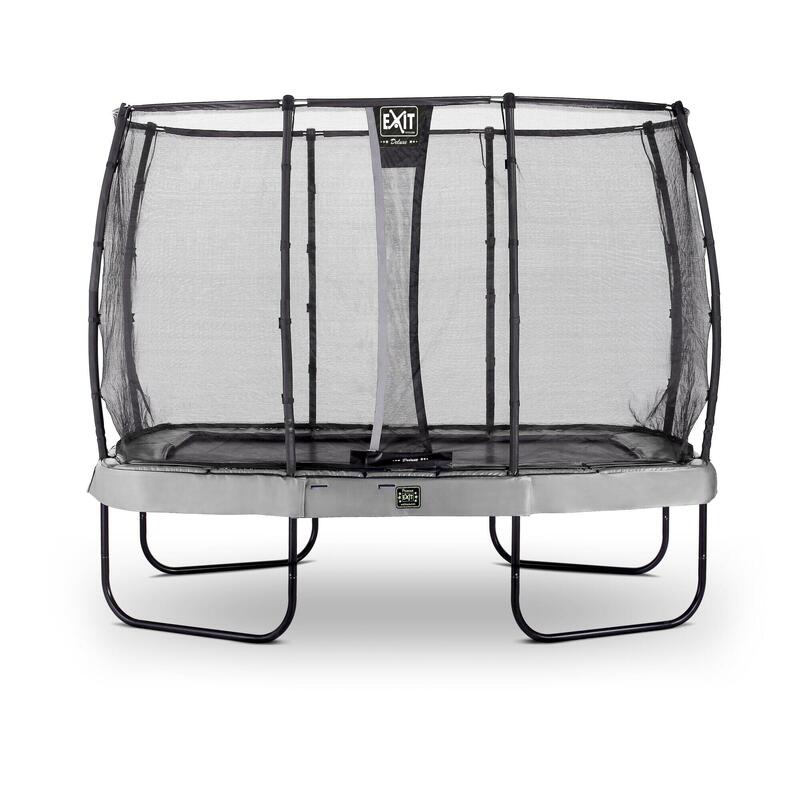 Trampoline EXIT Elegant Premium 214x366cm avec filet de sécurité Deluxe - gris