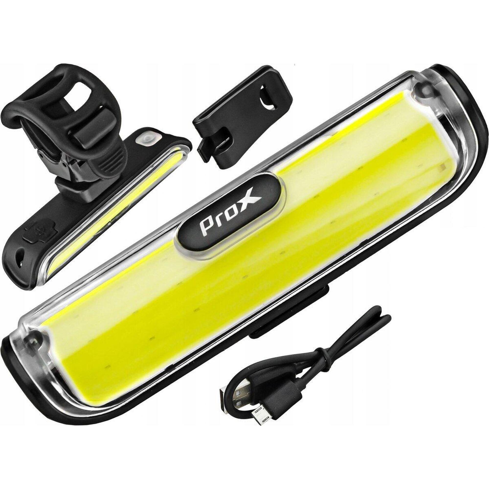 PROX Přední světlo 100 lm – micro USB dobíjení – 180° viditelnost