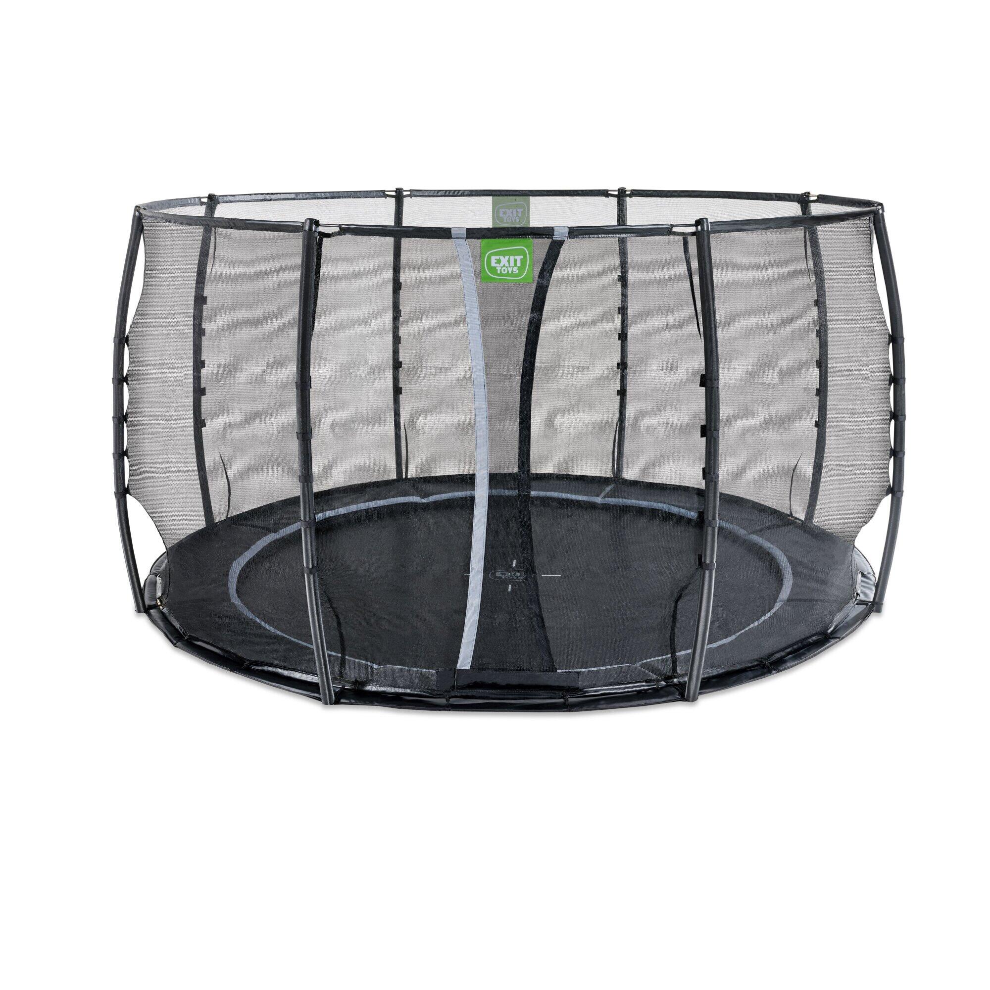 EXIT TOYS EXIT Dynamic groundlevel trampoline ø366cm met veiligheidsnet - zwart