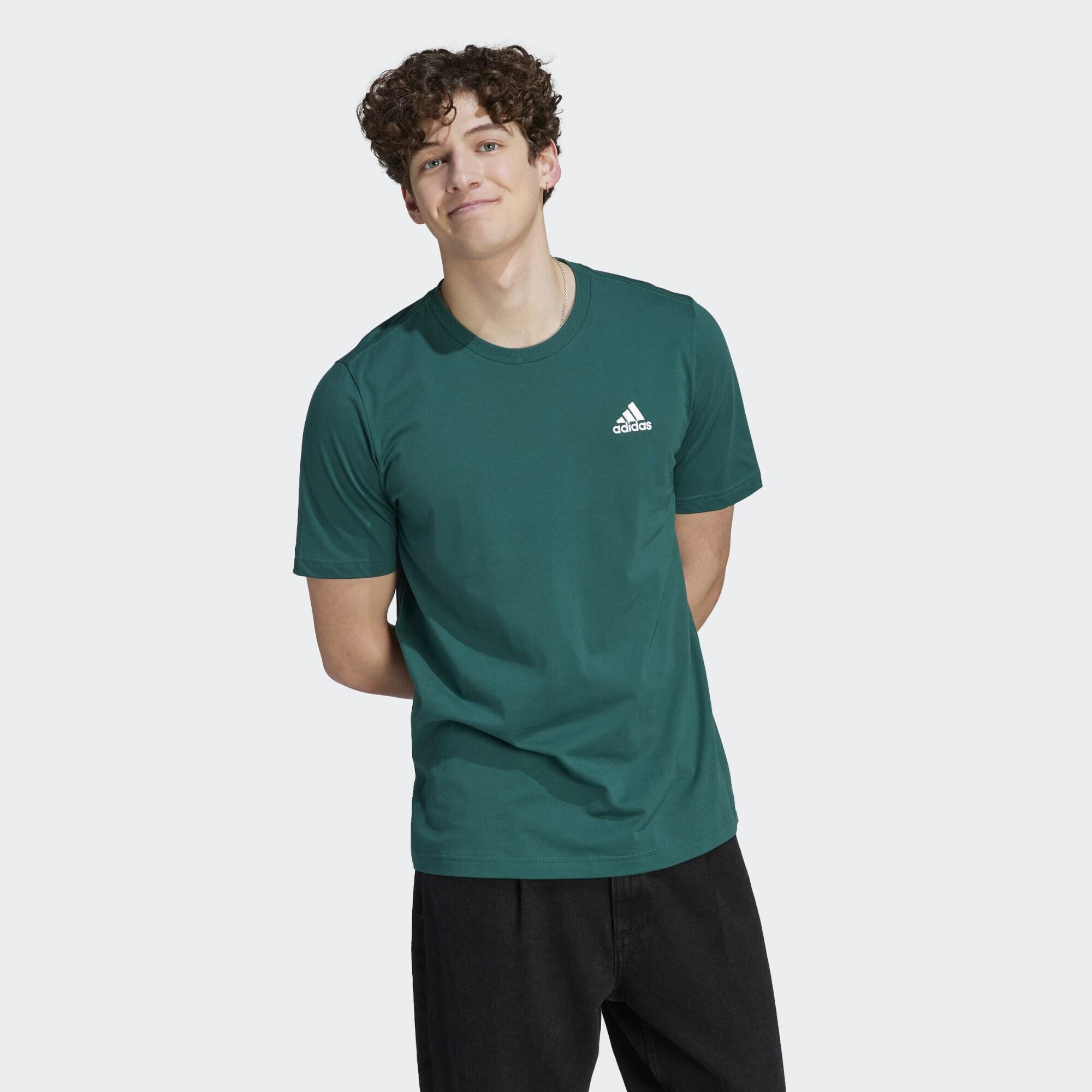 Adidas - T-shirt Jersey Petit Logo Brodé Essentials - T-shirt Manches Courtes - Vert - 48 Xl - Decathlon