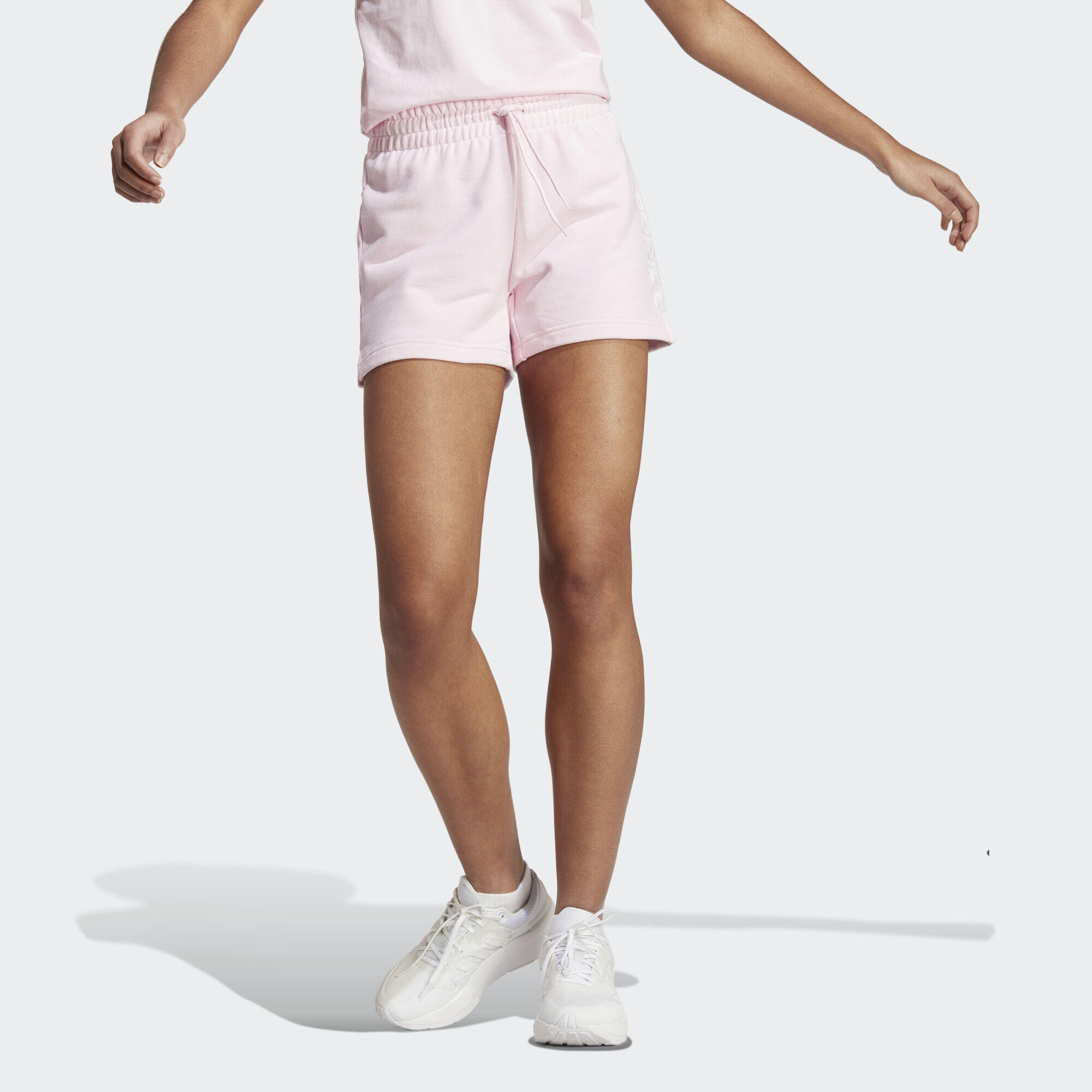 Adidas - Short En Molleton Linear Essentials - Short - Blanc|rose - 40 M - Decathlon