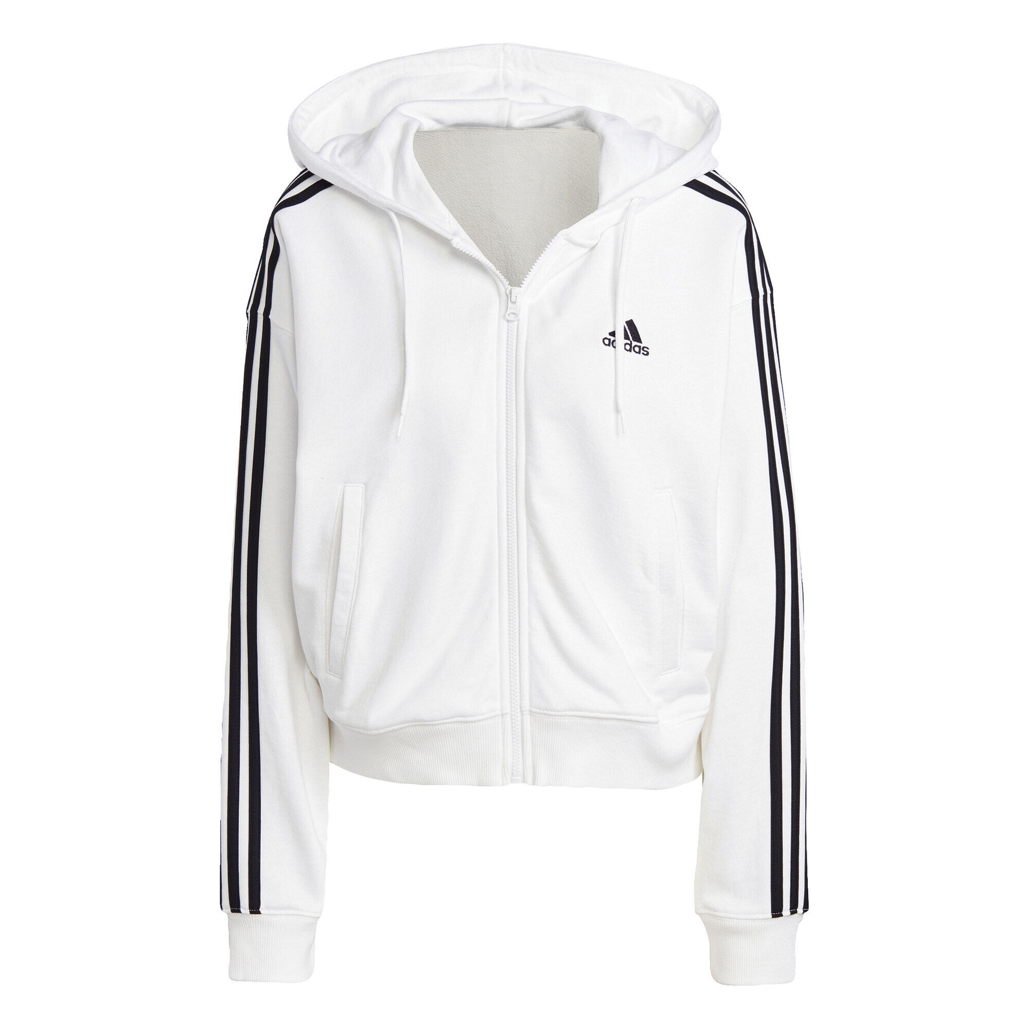 Essentials 3-Stripes French Terry Bomber Full-Zip Hoodie 2/5