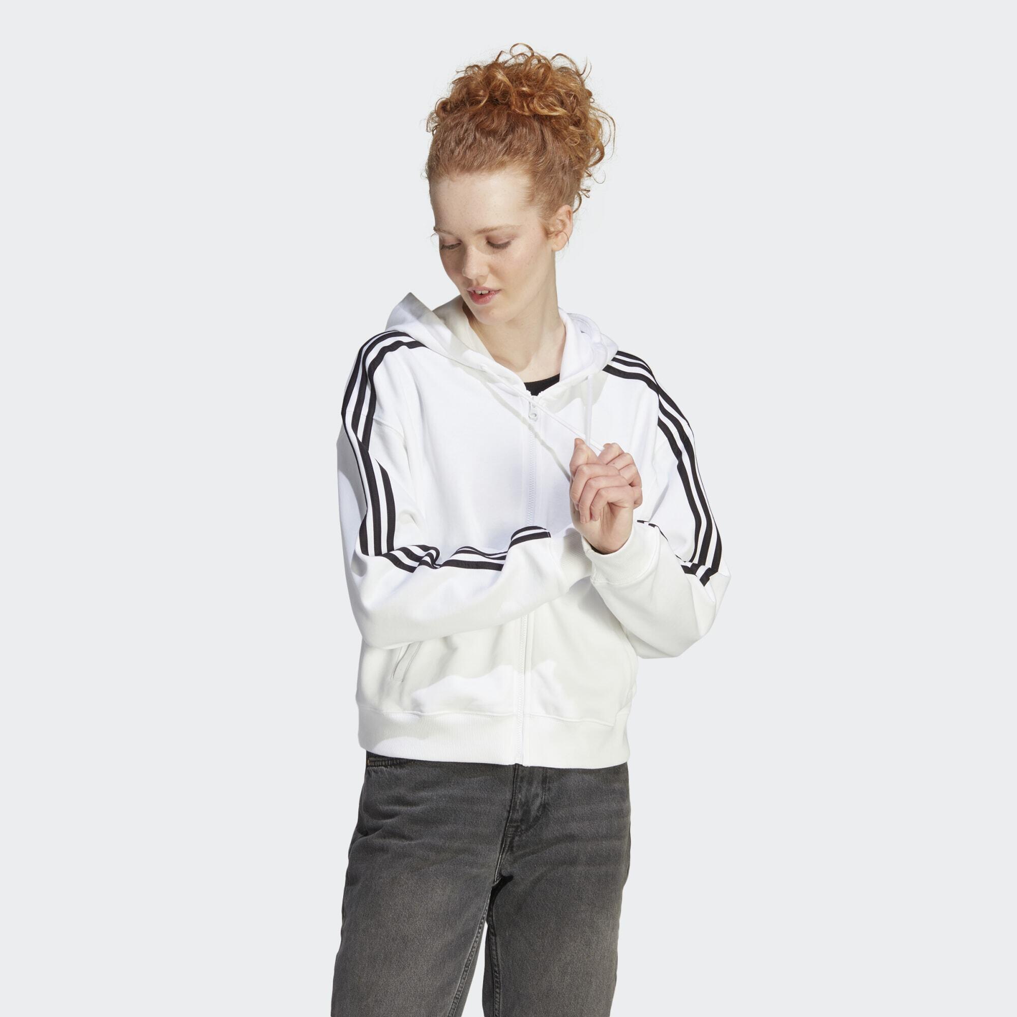 ADIDAS Essentials 3-Stripes French Terry Bomber Full-Zip Hoodie