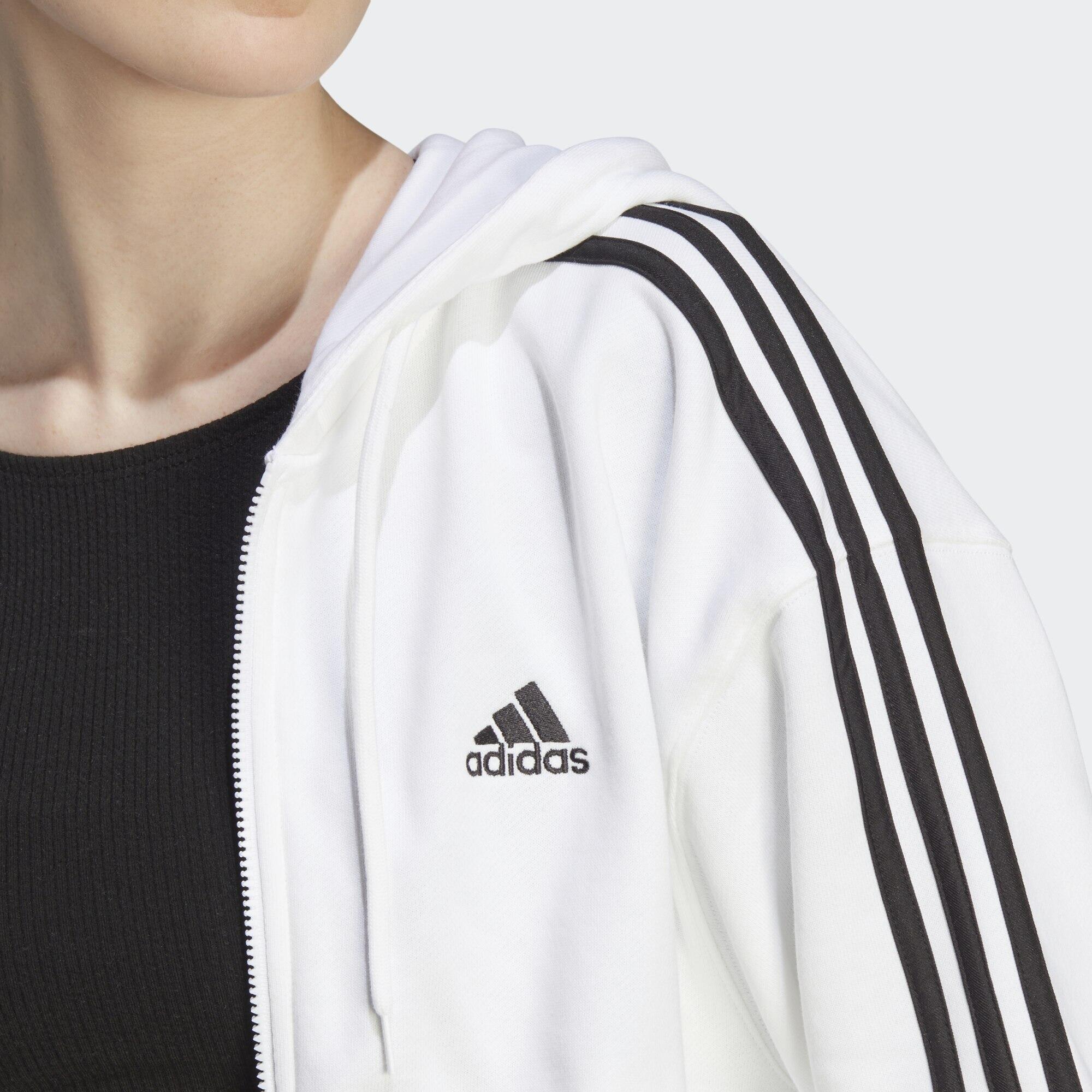 Essentials 3-Stripes French Terry Bomber Full-Zip Hoodie 4/5