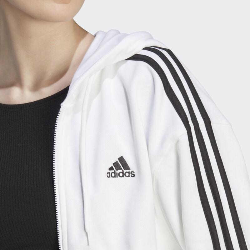 Essentials 3-Stripes French Terry Bomber Full-Zip Hoodie