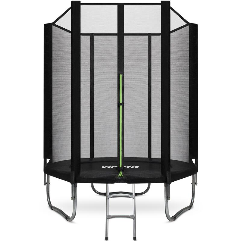 Trambulina VirtuFit cu plasa de siguranta - negru - 183 cm