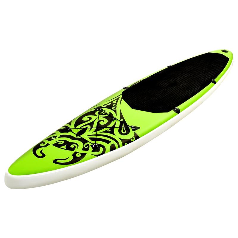 Juego de tabla de paddle surf hinchable verde 305x76x15 cm