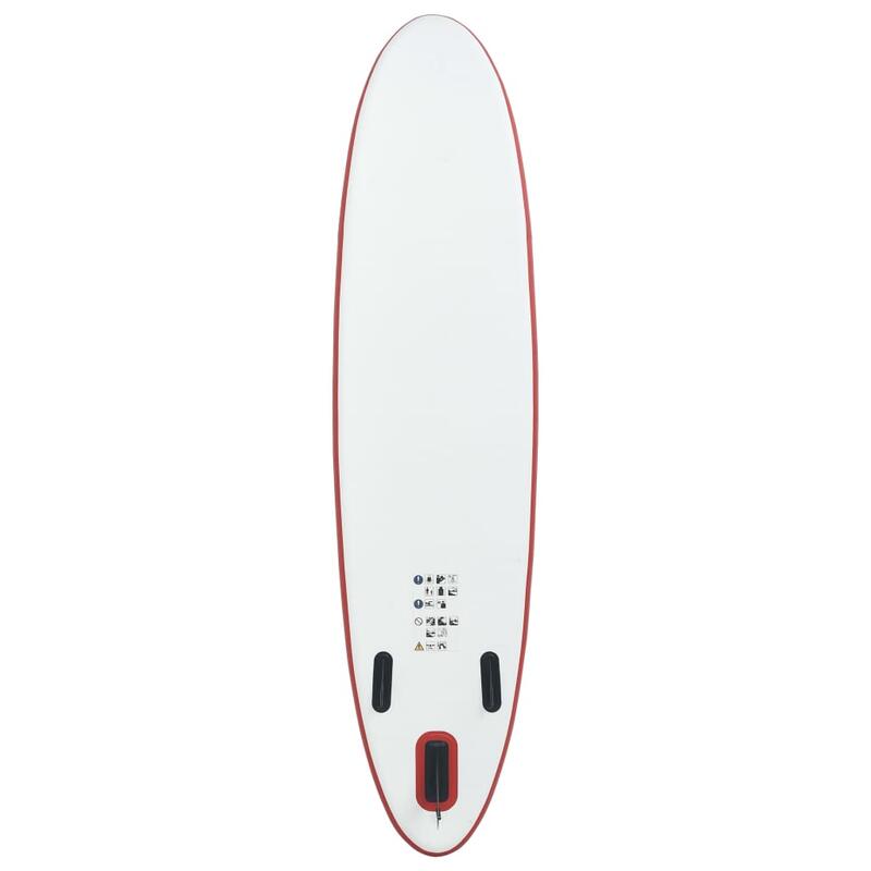 Conjunto prancha de paddle SUP insuflável vermelho e branco