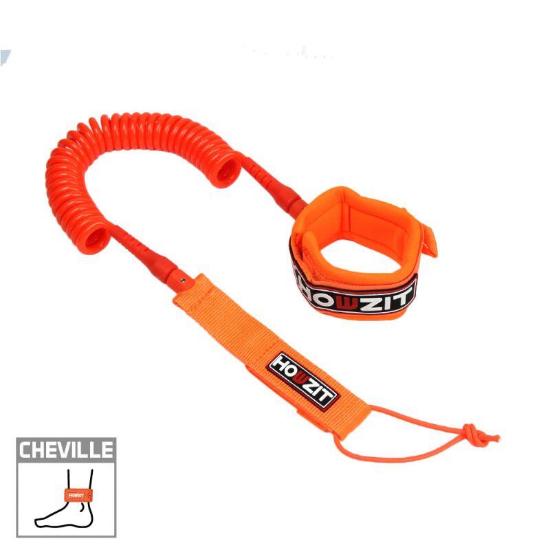 LEASH DE SUP COIL 9 HOWZIT ORANGE HOWZIT Decathlon