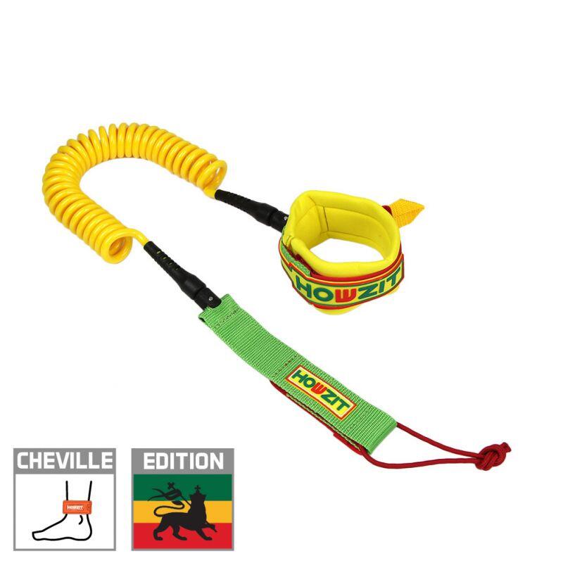 LEASH DE SUP COIL 9' - HOWZIT - SPECIAL EDITION RASTA