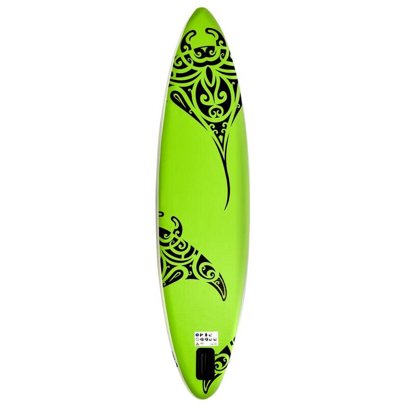 Juego de tabla de paddle surf inflable verde 366x76x15 cm